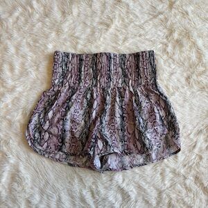 Free People Movement The Way Home Shorts Purple Snakeskin Anaconda Print Medium